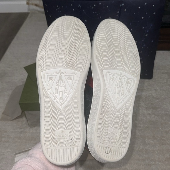 Gucci Men's Monogram Low Top Leather Trim Sneakers Sz 9.5 - Picture 9 of 9